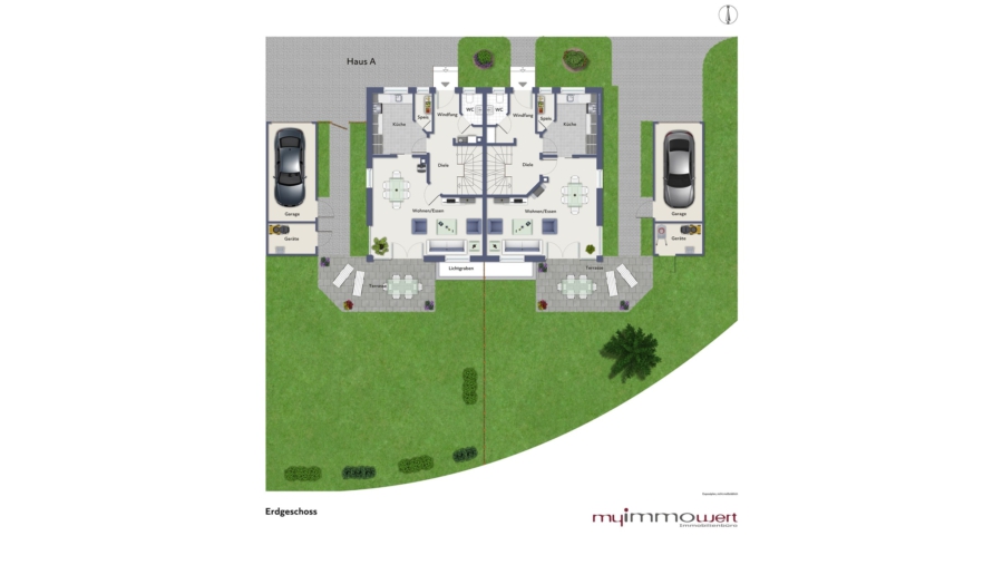 Elegante Doppelhaushälfte mit schönem Süd-/Westgarten in sehr guter Wohnlage zu verkaufen! - Erdgeschoss