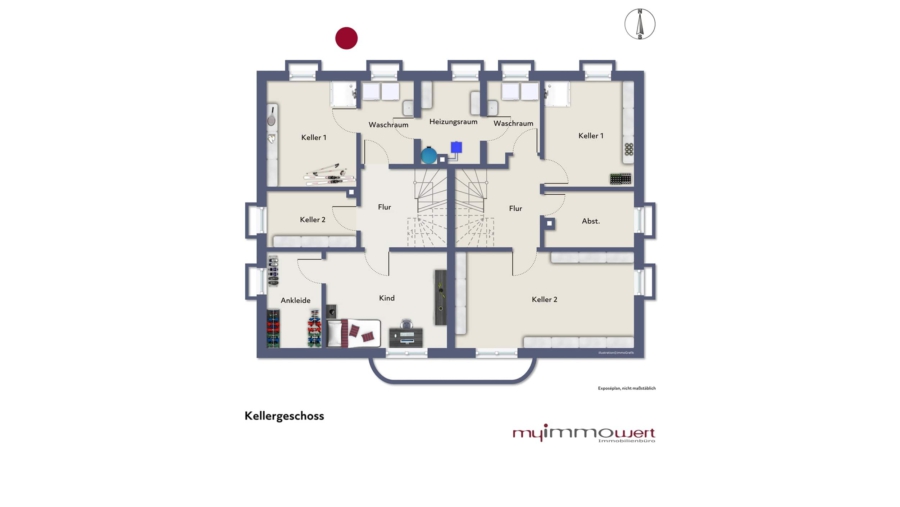 Elegante Doppelhaushälfte mit schönem Süd-/Westgarten in sehr guter Wohnlage zu verkaufen! - Kellergeschoss