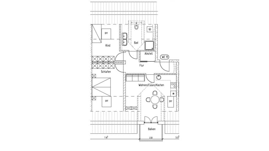 Sonnige 3-Zimmer-Dachgeschosswohnung mit 66 m² Wohnfläche, Südbalkon & 2 TG-Stellplätzen - Wohnung