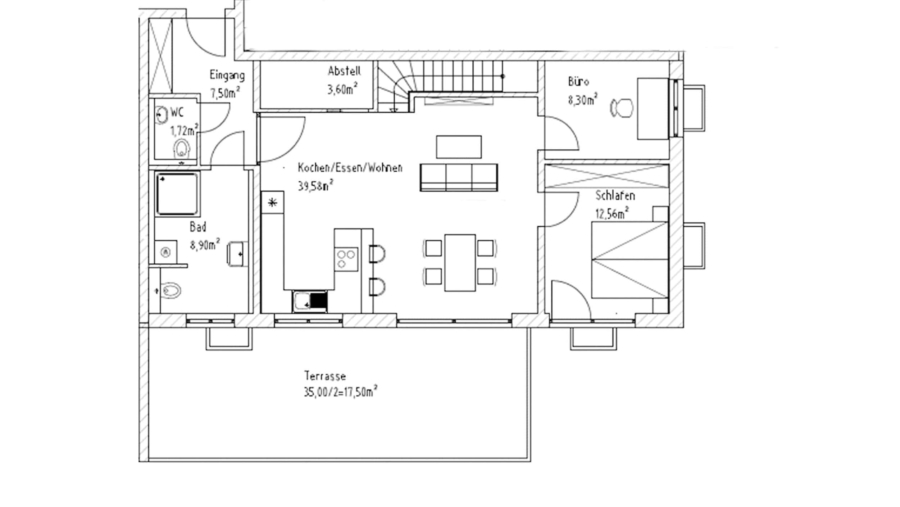 Moderne 3-Zimmer-Gartenwohnung zzgl. Souterrainbereich mit ca. 114 m² Wfl., Carport & Stellplatz - Wohnung Nr. 4