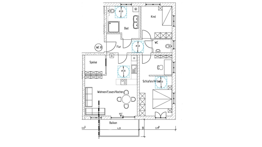 Moderne 3-Zimmer-Eigentumswohnung mit 89 m² Wohnfläche, großem Südbalkon & 2 TG-Stellplätzen - Wohnung