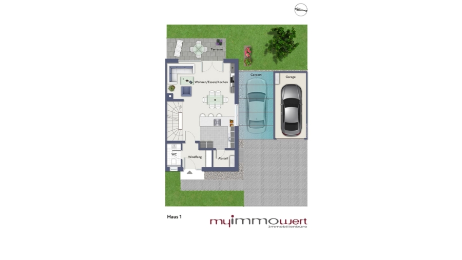 Lichterfüllte Doppelhaushälfte mit sonniger Westausrichtung in sehr ruhiger Lage - Erdgeschoss