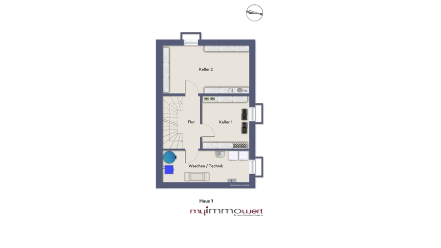 Lichterfüllte Doppelhaushälfte mit sonniger Westausrichtung in sehr ruhiger Lage - Kellergeschoss
