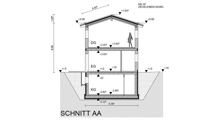 Genial durchdachtes Zweifamilienhaus mit zwei 3-Zimmer-Wohnungen in 2. Reihe in sehr guter Wohnlage - Schnitt