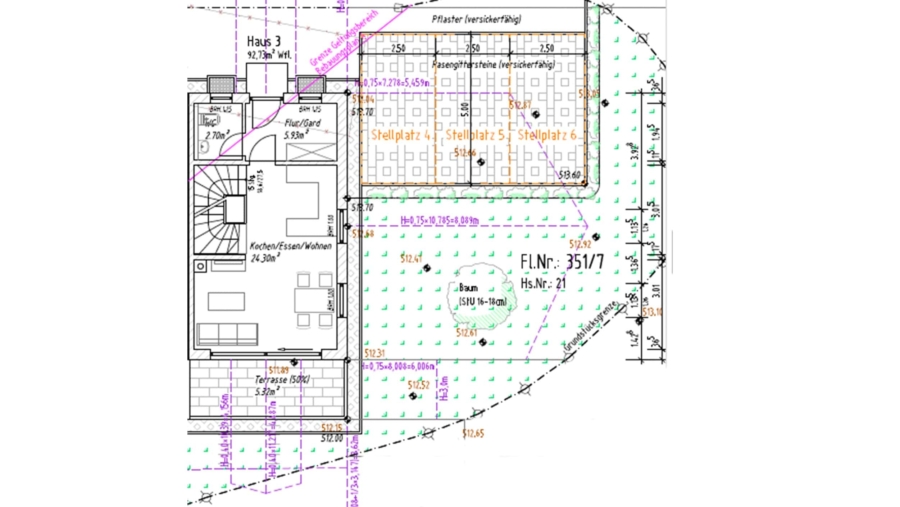 Modernes Reiheneckhaus mit großem Garten, 2 Bädern, 2 Stellplätzen und sehr gutem Raumprogramm - Erdgeschoss