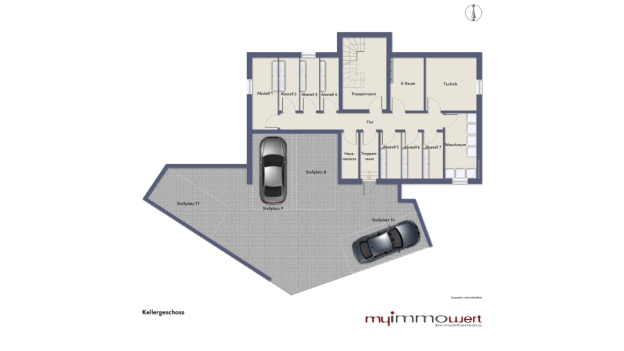 Schöne 2-Zimmer-Gartenwohnung mit großer Terrasse & 1 Carport + 1 KFZ-Stellplatz - Kellergeschoss