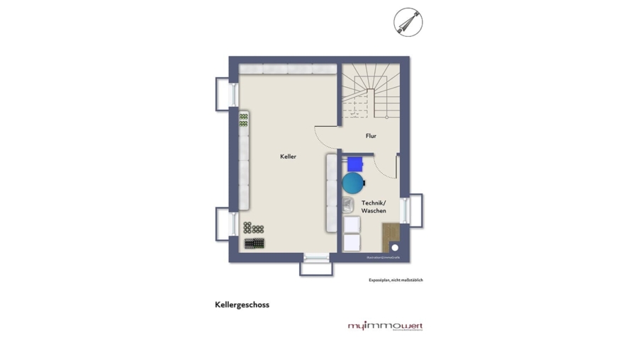 Bezug sofort möglich! Exklusives Stadthaus mit edlem Kaminofen, 2 Bädern in Toplage Untermenzing - Kellergeschoss