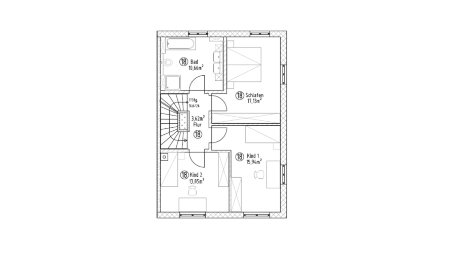 Modernes Neubau Reiheneckhaus mit ca.178 m² Wohnfläche, 5 Zimmern & 2 Bädern in Bestlage Alt-Finsing - Obergeschoss