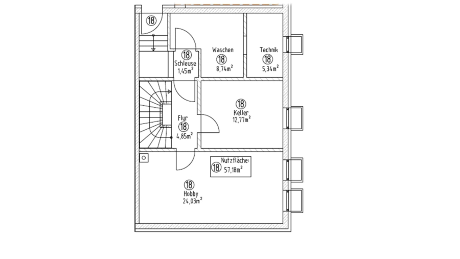 Modernes Neubau Reiheneckhaus mit ca.178 m² Wohnfläche, 5 Zimmern & 2 Bädern in Bestlage Alt-Finsing - Kellergeschoss