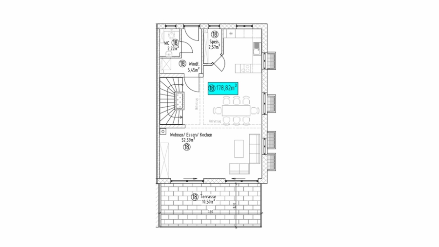Modernes Neubau Reiheneckhaus mit ca.178 m² Wohnfläche, 5 Zimmern & 2 Bädern in Bestlage Alt-Finsing - Erdgeschoss