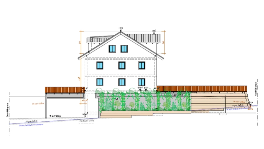 Sonnige 3-Zimmer-Dachgeschosswohnung mit 66 m² Wohnfläche, Südbalkon & 2 TG-Stellplätzen - Ansicht Westen