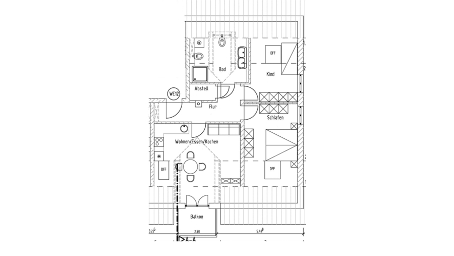 Sonnige 3-Zimmer-Dachgeschosswohnung mit 66 m² Wohnfläche, Südbalkon & 2 TG-Stellplätzen - Wohnung
