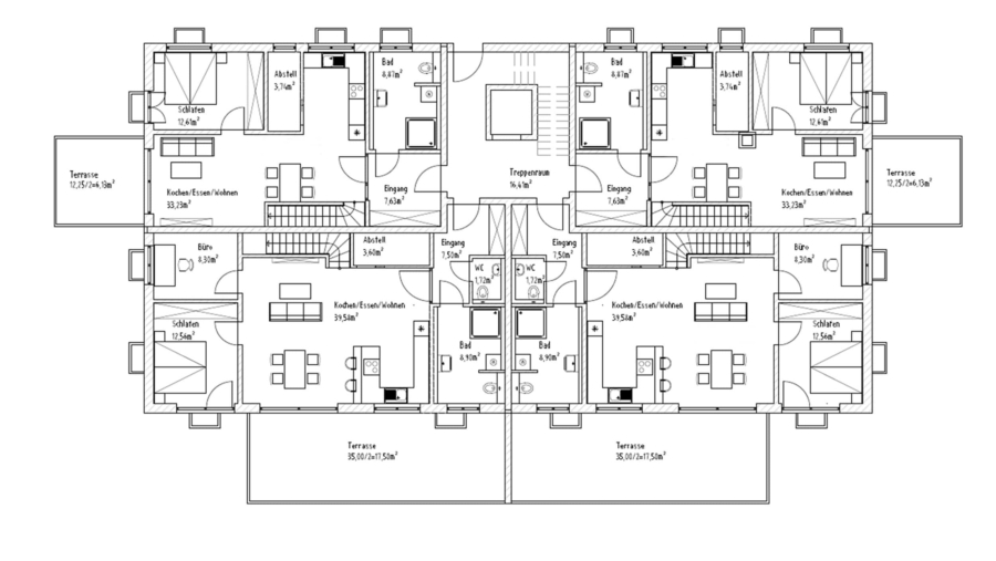 Modernes Mehrfamilienhaus mit 12 Wohneinheiten , 12 Carports & 12 Außenstellplätzen in Toplage - Erdgeschoss