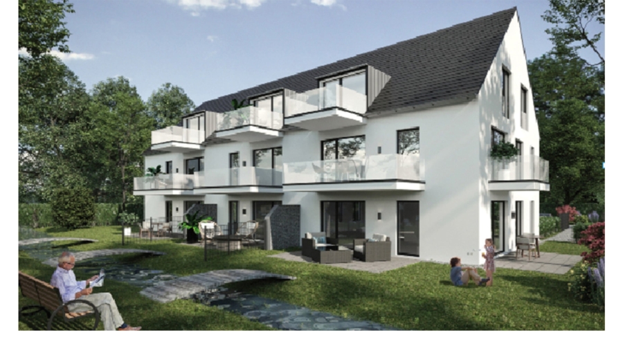 Absolute Rarität! 1.286 m² großes Baugrundstück für 5-Spänner oder Mehrfamilienhaus mit 8 Wohnungen - Muster-Visualisierung einer möglichen Bebauung