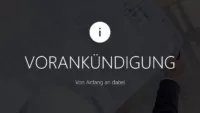 Vorankündigung