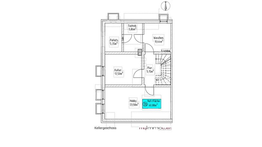 Modernes Neubau Reiheneckhaus mit ca. 130 m² Wohnfläche, 4 Zimmern & Sonnenterrasse - Kellergeschoss