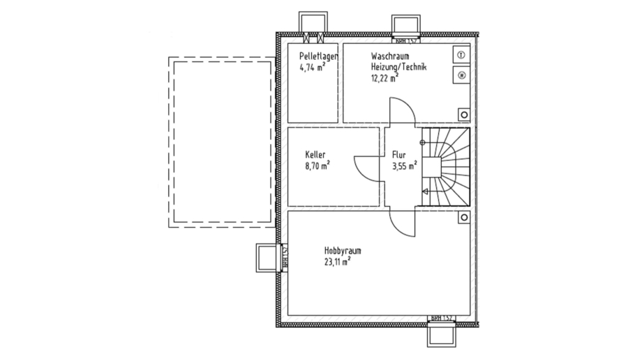 Moderne Doppelhaushälfte mit ca. 151,70 m² Wohnfläche, 5 Zimmern & 2 exklusiven Tageslichtbädern! - Kellergeschoss