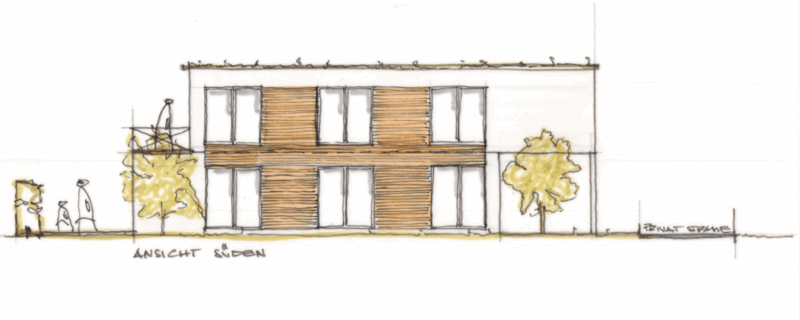 Baurecht vorhanden! Sonniges Baugrundstück für ein Einfamilienhaus oder Zweifamilienhaus in Erding! - Ansicht Süden