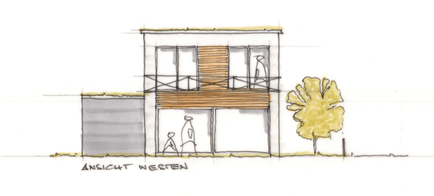 Baurecht vorhanden! Sonniges Baugrundstück für ein Einfamilienhaus oder Zweifamilienhaus in Erding! - Ansicht Westen