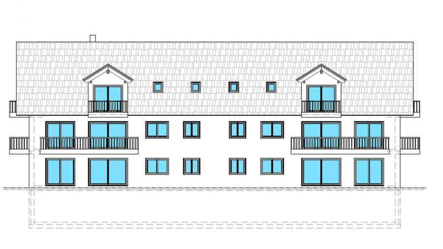 Schöne 3-Zimmer-Eigentumswohnung mit ca. 90 m² Wfl., riesigem Südbalkon, Carport & Stellplatz - Südansicht