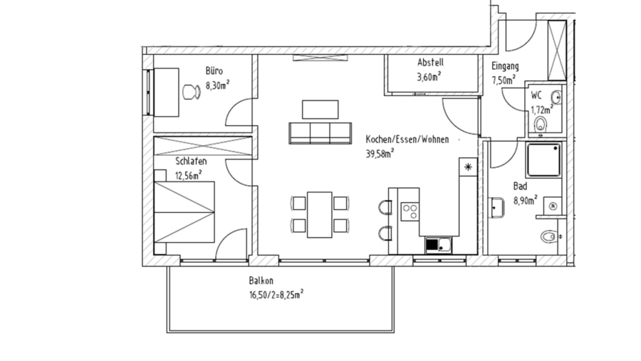 Schöne 3-Zimmer-Eigentumswohnung mit ca. 90 m² Wfl., riesigem Südbalkon, Carport & Stellplatz - Wohnung Nr. 7