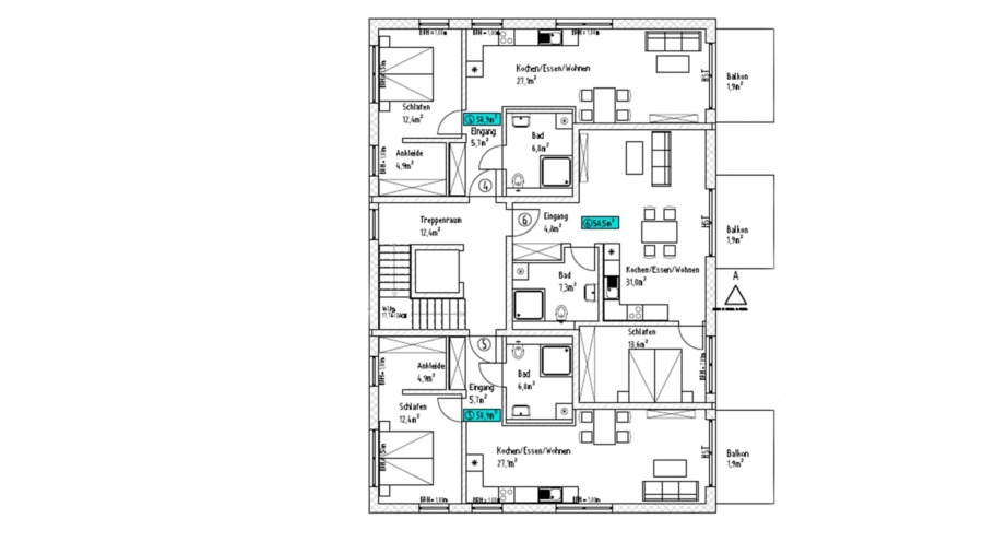 Modernes Mehrfamilienhaus mit 8 Wohneinheiten & 10 Außenstellplätzen im Herzen von Aschheim - Obergeschoss