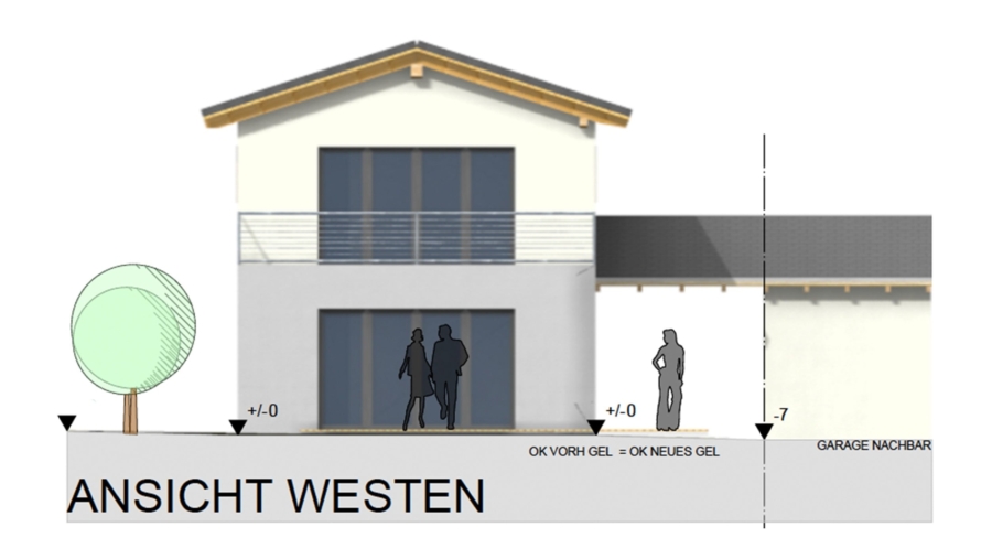 Modernes Einfamilienhaus nach Ihren Wünschen und Bedürfnissen geplant! - Ansicht Westen