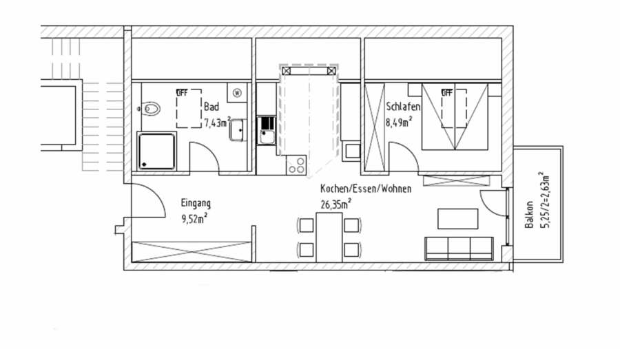 Schöne 2-Zimmer-Dachgeschosswohnung mit ca. 54 m² Wfl., großem Balkon, Carport & Stellplatz - Wohnung Nr. 10