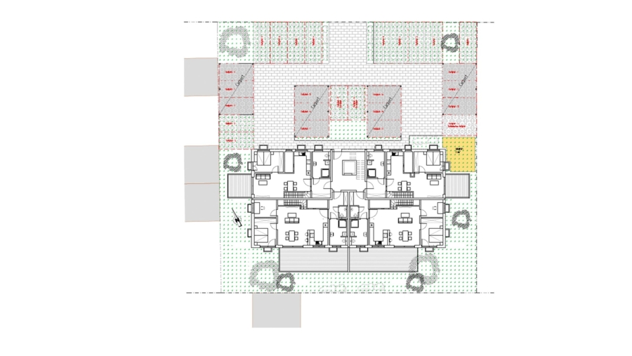 Schöne 2-Zimmer-Dachgeschosswohnung mit ca. 54 m² Wfl., großem Balkon, Carport & Stellplatz - Freiflächenplan