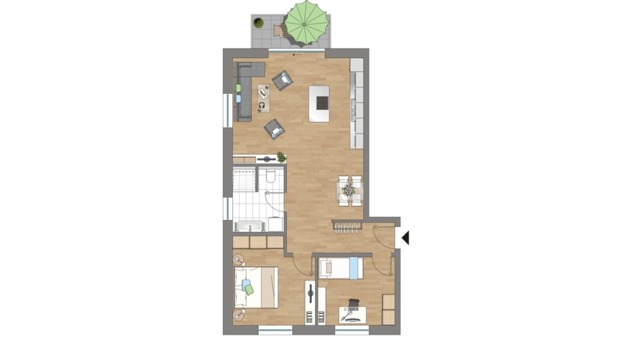Schöne 3-Zimmer-Eigentumswohnung mit großem Westbalkon und 2 Stellplätzen - Wohnung