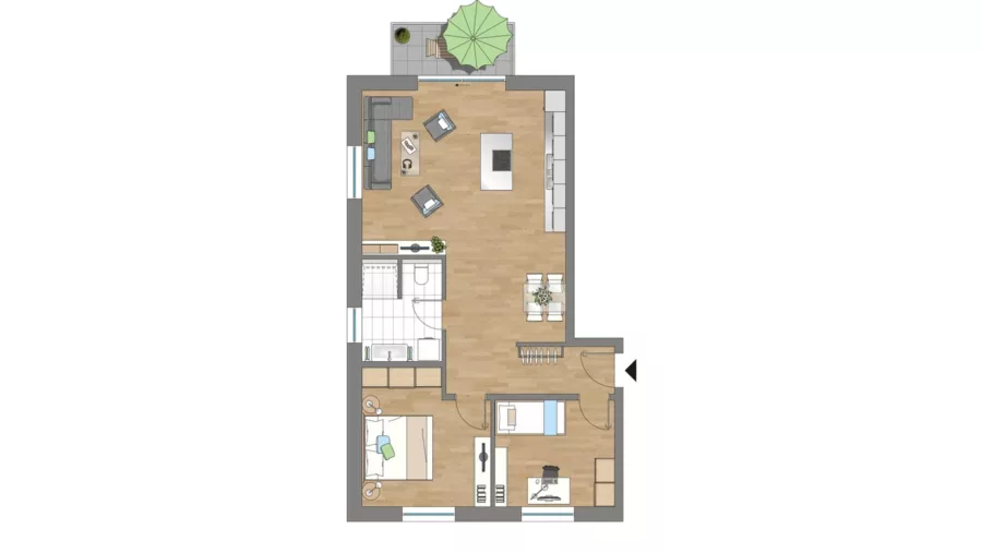 Schöne 3-Zimmer-Eigentumswohnung mit großem Westbalkon und 2 Stellplätzen - Wohnung