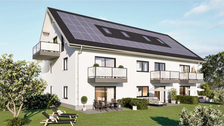 Schöne 3-Zimmer-Eigentumswohnung mit großem Westbalkon und 2 Stellplätzen - Gartenvisualisierung