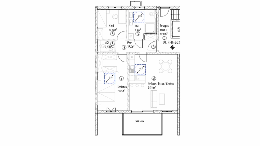 Schöne 3-Zimmer-Gartenwohnung mit 92 m² Wohnfläche, großem Südgarten & 2 TG-Stellplätzen - Wohnung