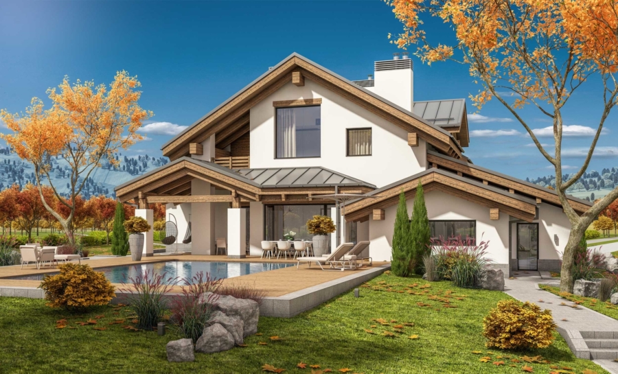 Edle Einfamilienhausvilla mit Traumgrundstück komplett nach Ihren Wünschen designed und gebaut! - Einfamilienhausvilla – Studie