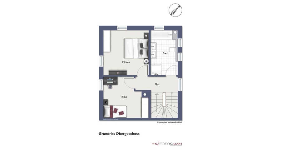 Exklusives Stadthaus mit edlem Kaminofen & 2 Bädern sofort verfügbar! - Obergeschoss
