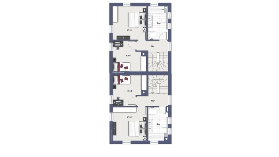Exklusives Stadthaus mit edlem Kaminofen & 2 Bädern sofort verfügbar! - Geschossplan Obergeschoss