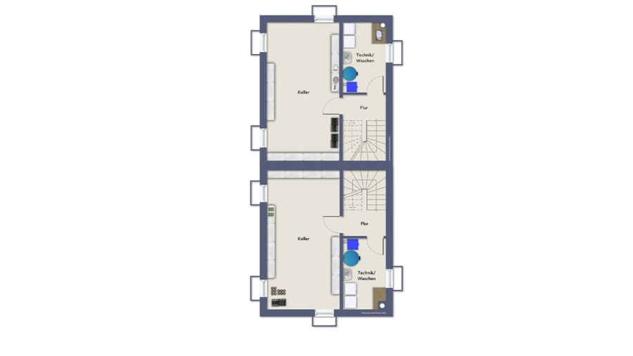 Exklusives Stadthaus mit edlem Kaminofen & 2 Bädern sofort verfügbar! - Geschossplan Kellergeschoss