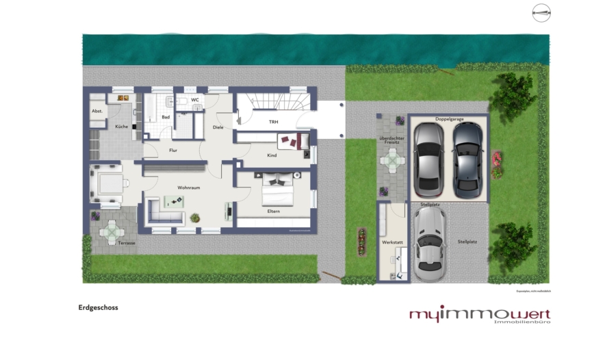 Absolute Rarität! Klassisches Zweifamilienhaus in sehr ruhiger Wohnlage direkt an der Sempt gelegen! - Erdgeschoss