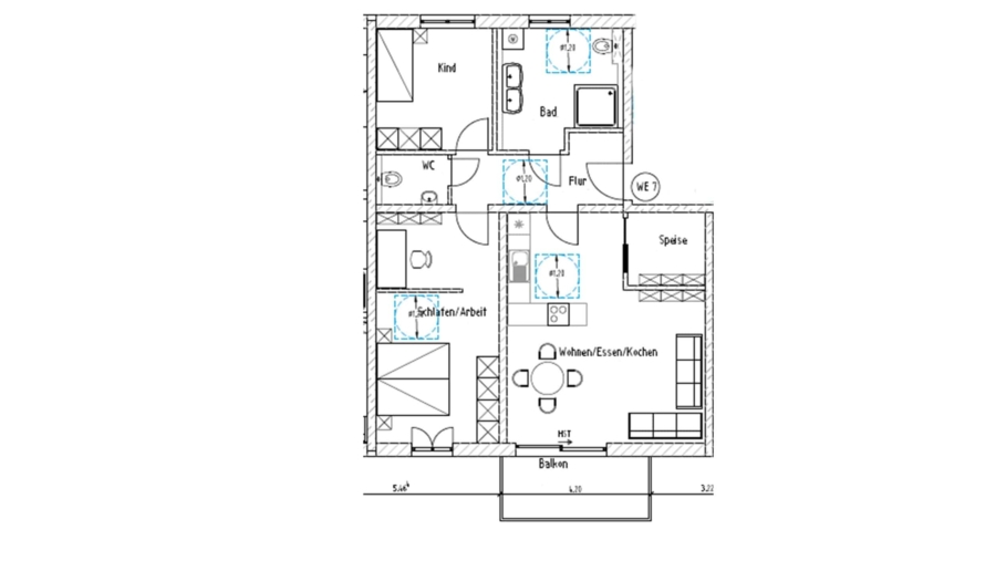 Moderne 3-Zimmer-Eigentumswohnung mit 89 m² Wohnfläche, großem Südbalkon & 2 TG-Stellplätzen - Wohnung