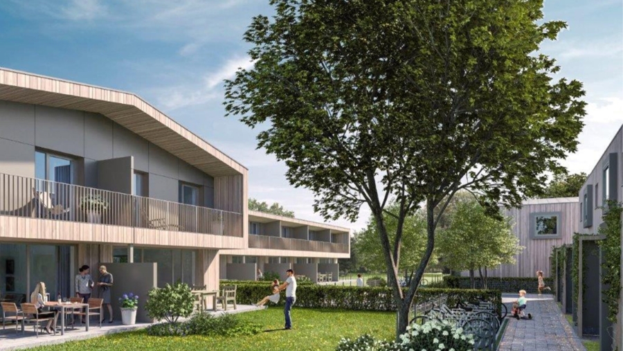 Moderne Doppelhaushälfte (Haus 3.1) im Passivhausstandard in familienfreundlicher Wohnlage in Poing - Außenansicht 2