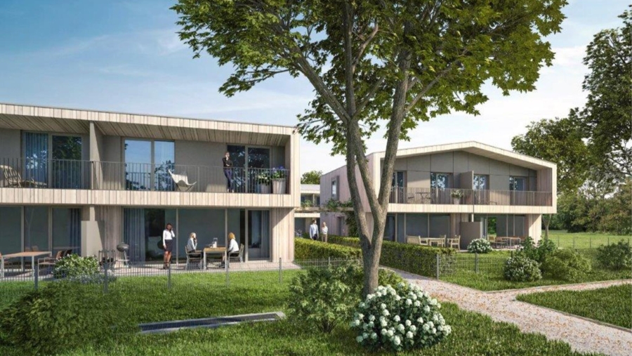 Moderne Doppelhaushälfte (Haus 3.1) im Passivhausstandard in familienfreundlicher Wohnlage in Poing - Außenansicht 3