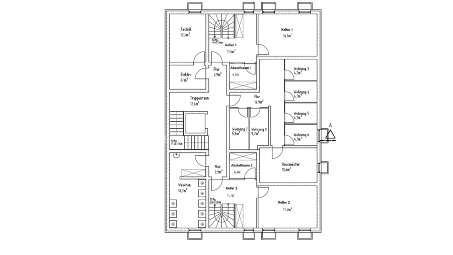 Moderne 2-Zimmer-Dachgeschosswohnung mit großem Balkon im Herzen von Aschheim - Untergeschoss