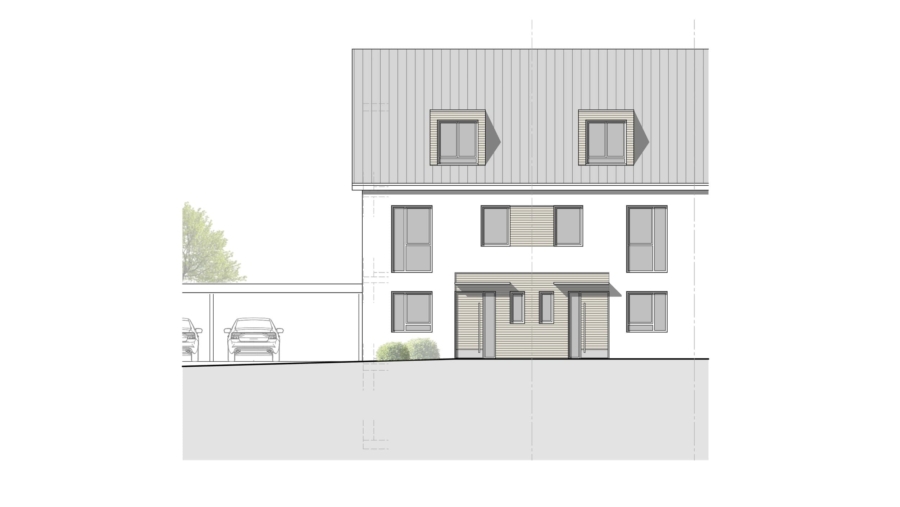 Wunderschönes Reiheneckhaus mit ca.132 m² Wohnfläche, 5 Zimmer & 2 Bädern im Herzen von Hallbergmoos - Außenansicht 2