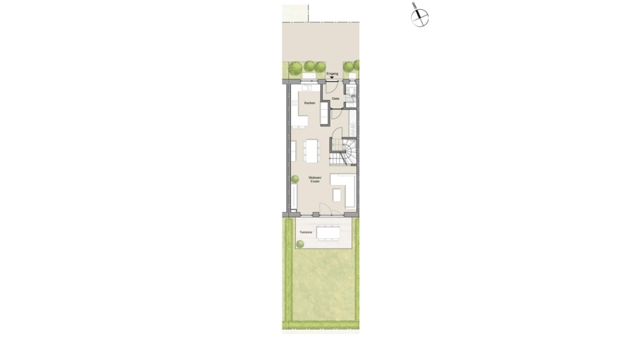 Wunderschönes Reiheneckhaus mit ca.132 m² Wohnfläche, 5 Zimmer & 2 Bädern im Herzen von Hallbergmoos - Erdgeschoss