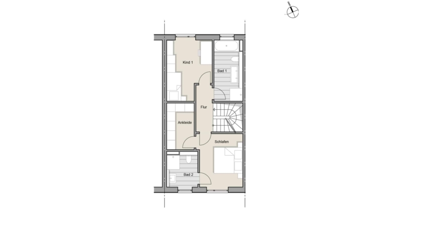 Wunderschönes Reiheneckhaus mit ca.132 m² Wohnfläche, 5 Zimmer & 2 Bädern im Herzen von Hallbergmoos - Obergeschoss