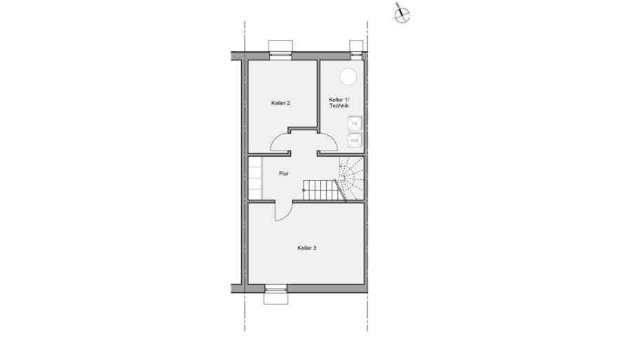 Wunderschönes Reiheneckhaus mit ca.132 m² Wohnfläche, 5 Zimmer & 2 Bädern im Herzen von Hallbergmoos - Kellergeschoss