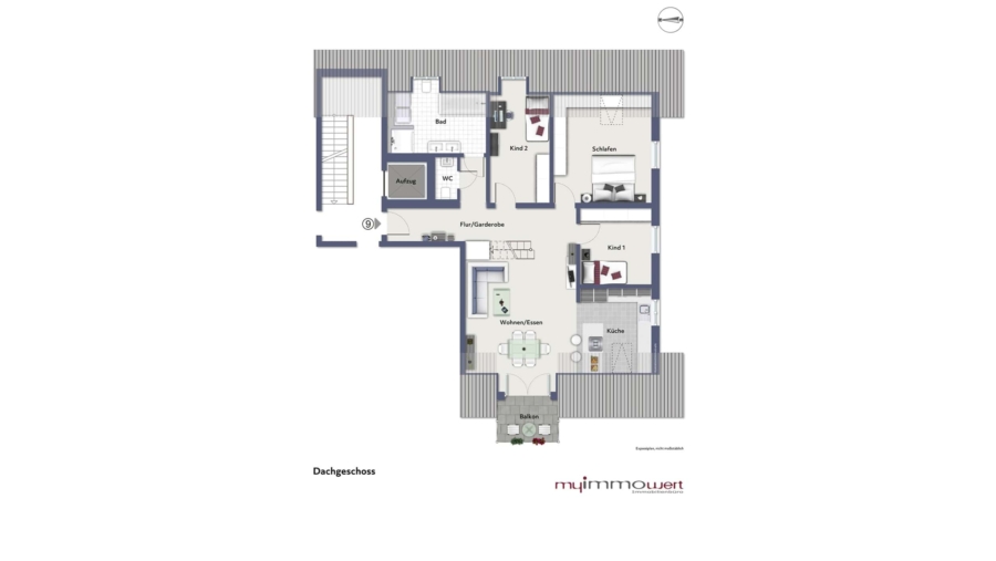 Absolute Rarität! Edle 4-Zimmer-Dachgeschosswohnung mit Luxusausstattung und großem Westbalkon - Dachgeschoss