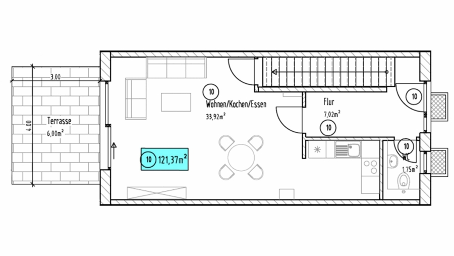 Traumhaus auf Erbpacht! Modernes, hochwertiges Reihenmittelhaus (KFW 55) frei zur Eigennutzung - Erdgeschoss