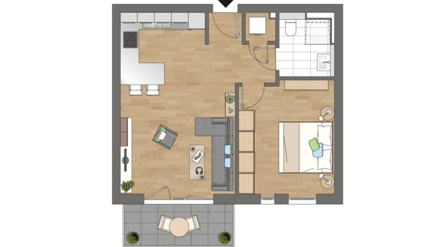 Modernes Mehrfamilienhaus mit 10 Wohneinheiten, 15 TG-Stellplätzen im Herzen von Hallbergmoos - Grundriss Wohnung 6