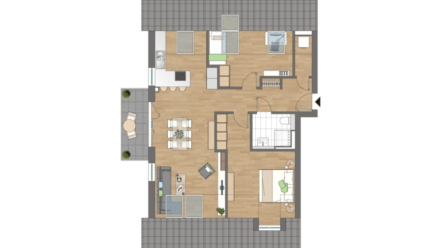 Modernes Mehrfamilienhaus mit 10 Wohneinheiten, 15 TG-Stellplätzen im Herzen von Hallbergmoos - Grundriss Wohnung 8